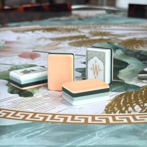XHPeachYK#32C4-1 Peach back american mahjong tiles white lotus
