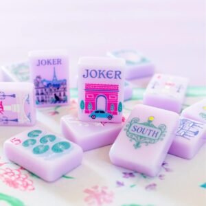 Purple Mahjong Tiles With Paris Theme