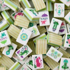 engraved american mahjong tiles bamboo back layer