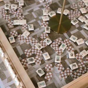 Mosaic brown mosaic back mahjong tiles