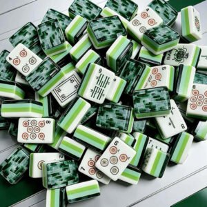 32*23*16mm 4 layers Green Mahjongt Tiles with Crystal Clear Back
